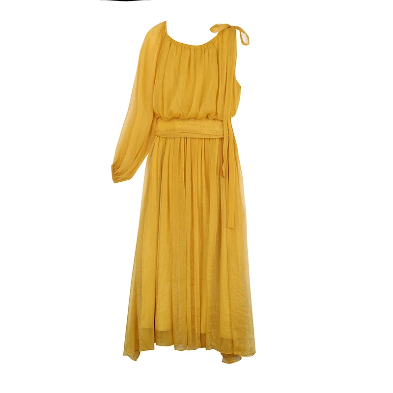 Женская одежда летнее женское платье на одно плечо для путешествий шифоновое