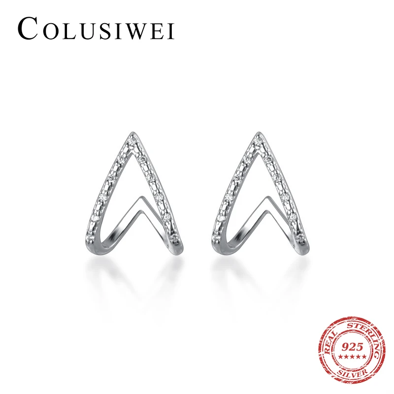 

Colusiwei Romantic 925 Sterling Silver Sparkling CZ Love Hearts Tiny Stud Earring for Women Anti-allergy Ear Pin Fine Jewelry