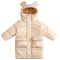 childrens winter down jacket 2021 winter new middle long white duck down waterproof thickened down jacket hooded cotton coat