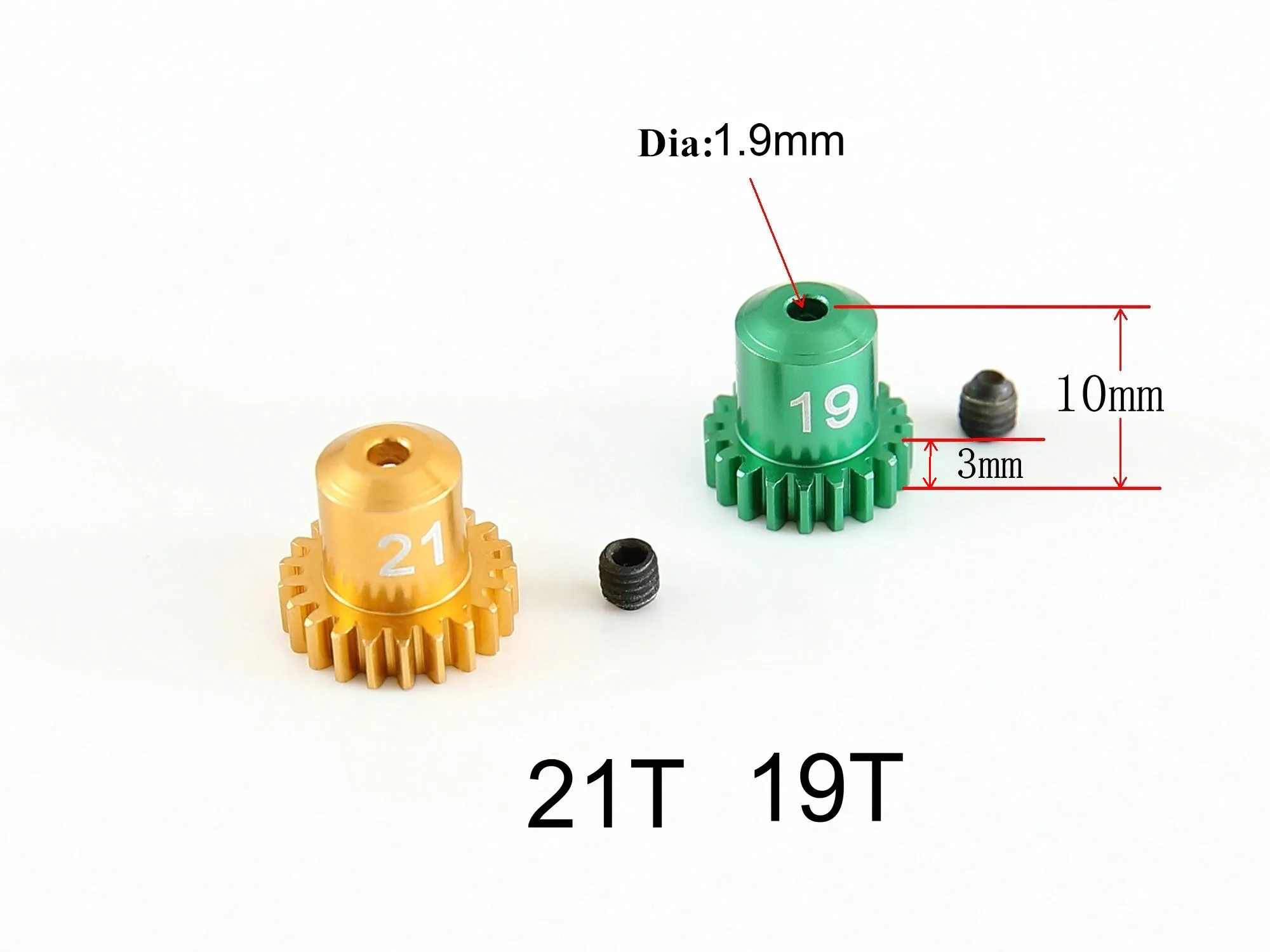 Зубчатая шестерня двигателя CNC из алюминия 19T / 21T для шестерни двигателя|Детали и