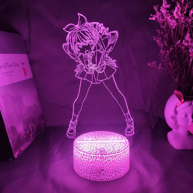 

Акриловый 3D светодиодный ночник в стиле аниме «Аренда девушки», Ruka Sarashiina, лампа со сменными элементами на столе, декоративная лампа с датчик...