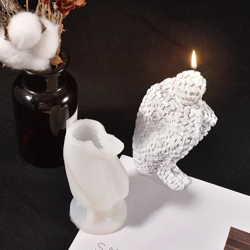 

Mosaic Thinker Portrait Candle Silicone Mold Gypsum Furnishing Articles Meditative Body Art Candle Mold Making 97*58*43mm