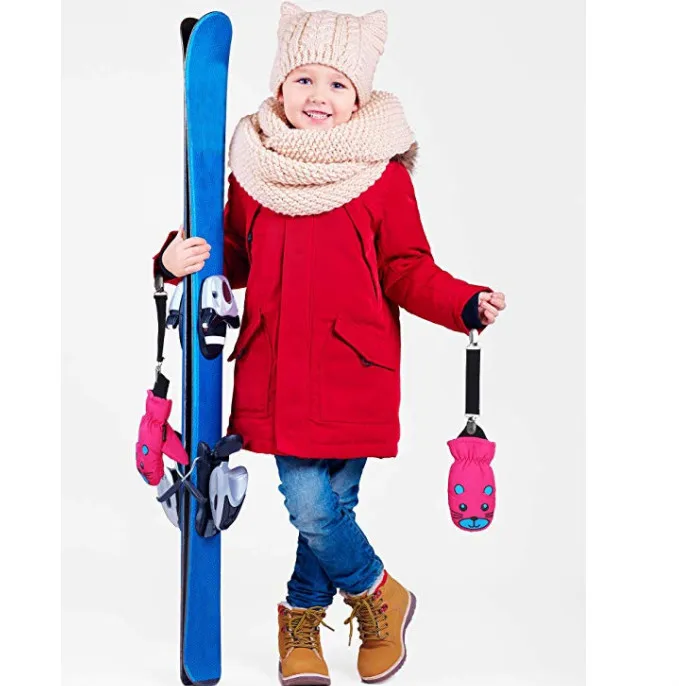 Зимние Детские рукавицы эластичные перчатки из нержавеющей стали шапка клипсы