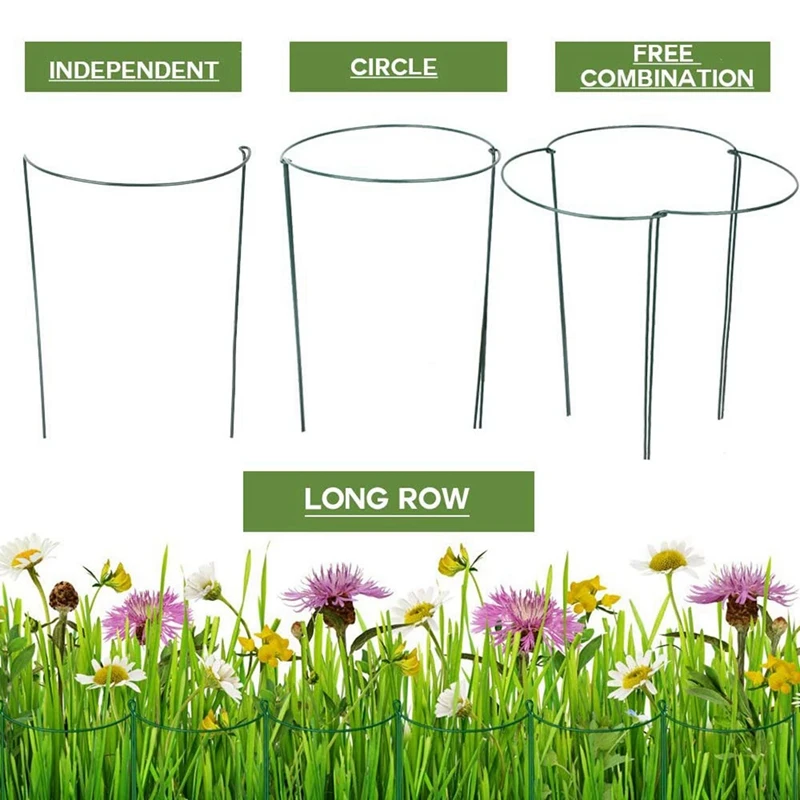 

14Pcs Plant Support Rod, Garden Metal Plant Support Frame, Plant Support Ring