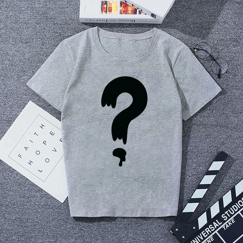 586824 Футболка с принтом серая Повседневная Уличная мода футболки |