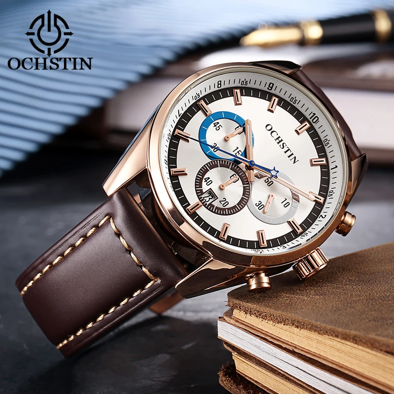 OCHSTIN 2019 модные спортивные часы для мужчин Топ бренд класса люкс Хронограф бизнес