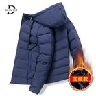 Мужская куртка-бомбер на хлопковом наполнителе, теплая парка с капюшоном, Повседневная Уличная одежда, осень-зима 2020