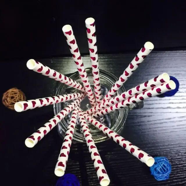 25 шт. фольга красное сердце вечерние соломинки Рождество День Святого Валентина