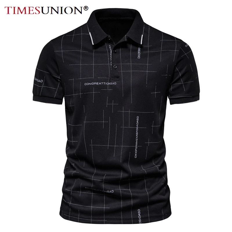 

Summer Fashion Polo Shirts for Men 2023 Dotted Line Letters Print T Shirt Short Sleeves Polo Men Casual Lapels Men's Polos