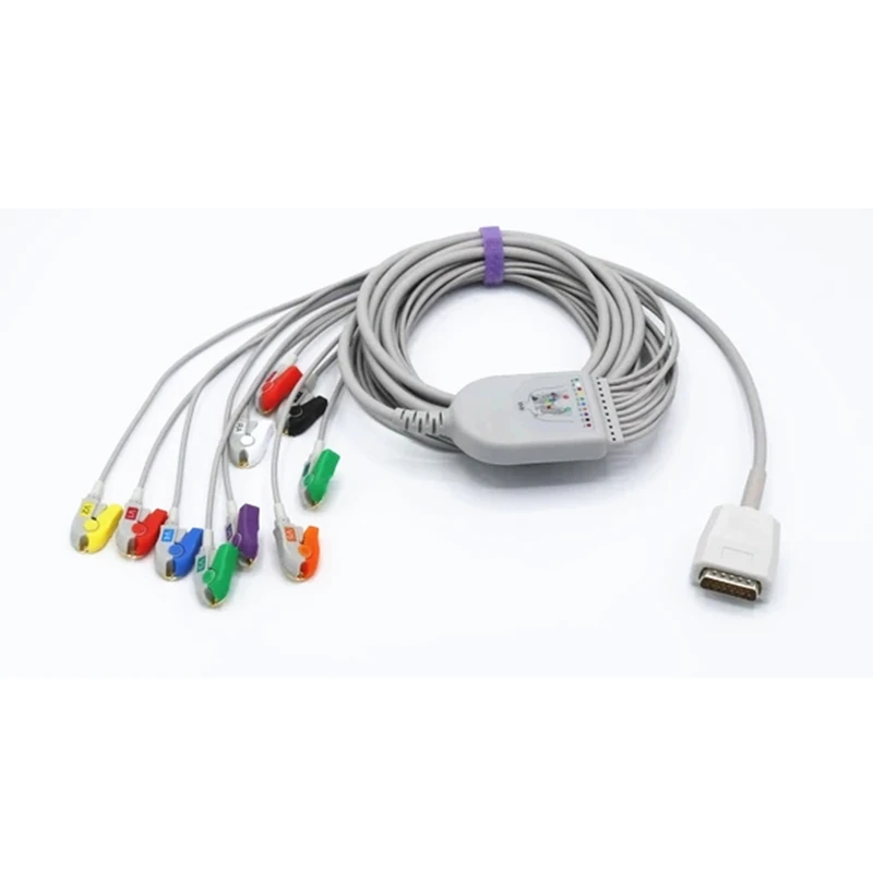 Совместимый кабель Nihon Kohden для ЭКГ 10 проводов захват IEC Cardiofax 5151A Edan Danatech|cable iec|lead