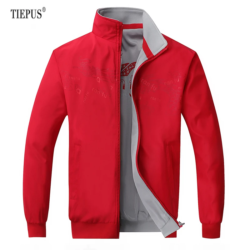Мужская повседневная куртка с вышивкой TIEPUS 5XL 6XL весенне-осенняя спортивная