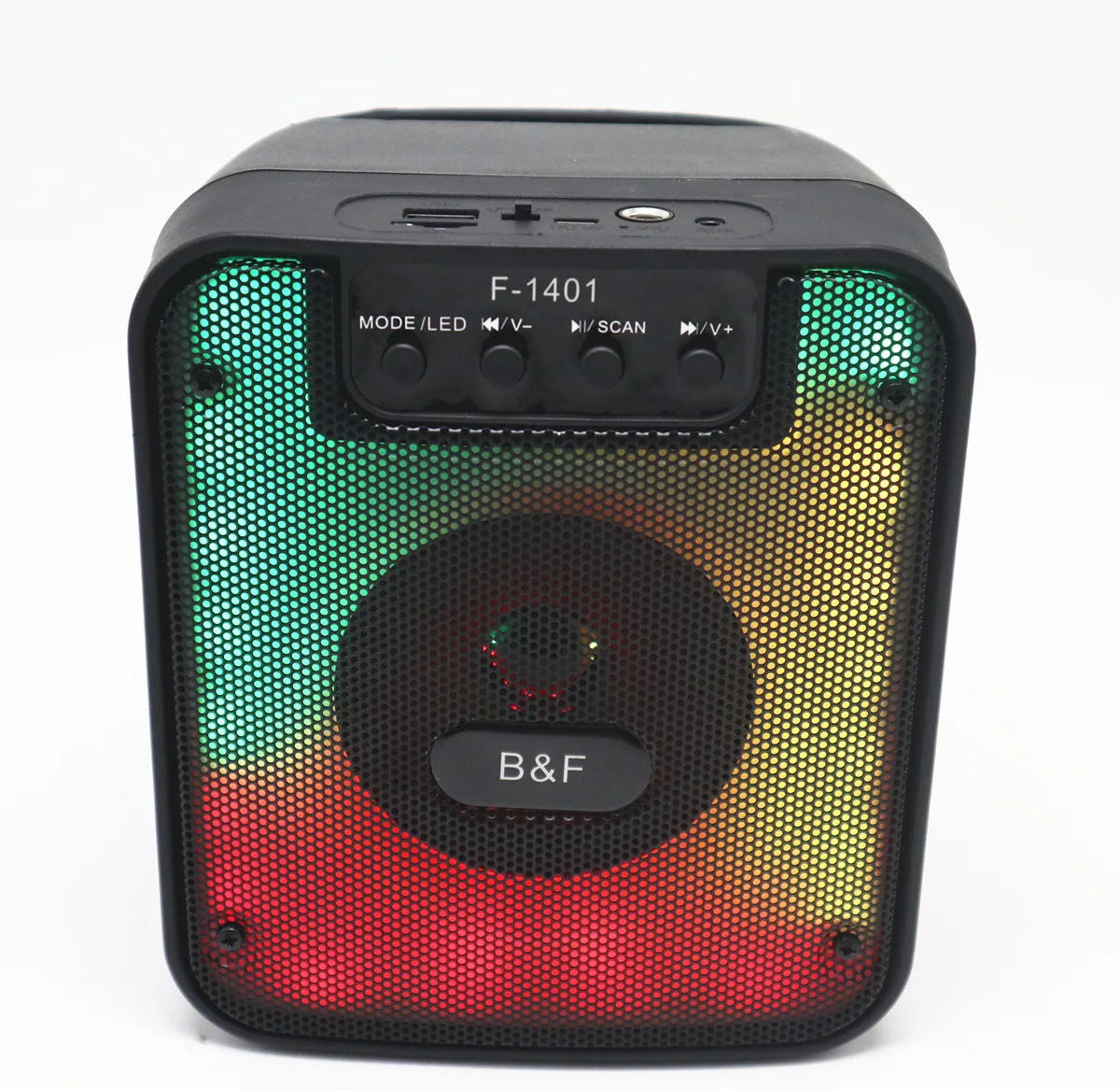 

F-1401 Bluetooth Speaker Colorful Series Flame Lamp Wireless Outdoor Portable Portable 4-inch Foreign Trade Speaker