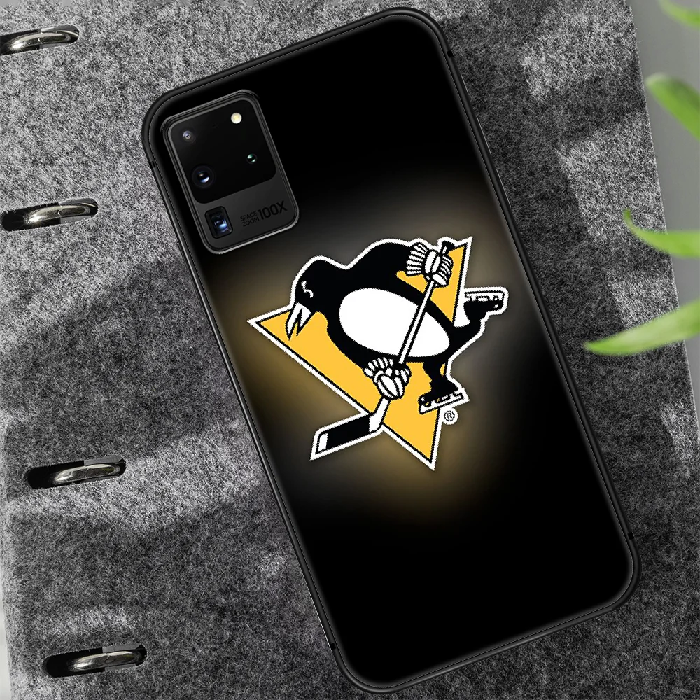

Pittsburgh Penguin Phone Case Cover Hull For Samsung Galaxy S 7 8 9 10 e 20 FE edge uitra plus Note 9 10 20 black Coque 3D