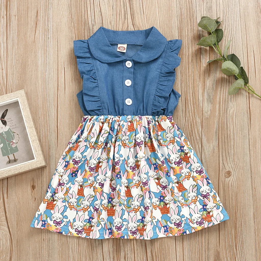 Лидер продаж летнее джинсовое платье принцессы с оборками на рукавах для