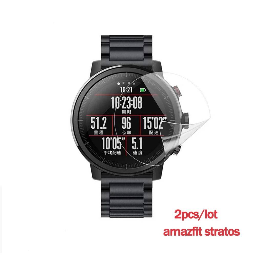 Прозрачная защитная пленка для часов, 2 шт. для Xiaomi Huami Amazfit Bip GTS GTR 42/47 Pace, мягкая защитная пленка из ТПУ на весь экран - Цвет: For amazfit stratos