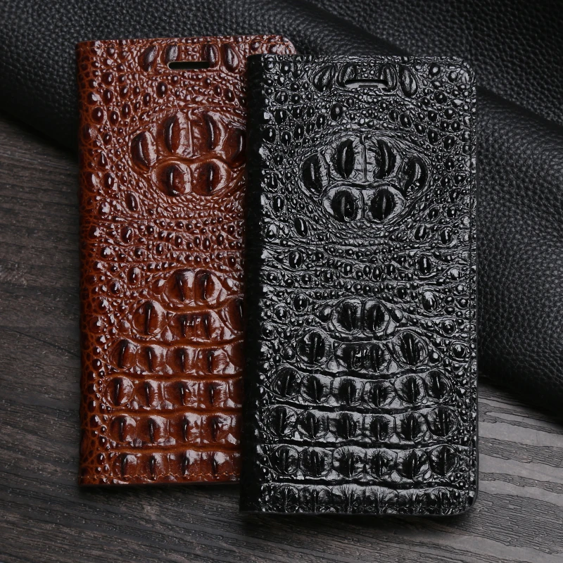 

Leather Flip Phone Case For ULEFONE Genmini Power 5 Metal S1 S8 S10 Pro Magnetic Buckle Cover Cowhide Crocodile Head Wallet Bag