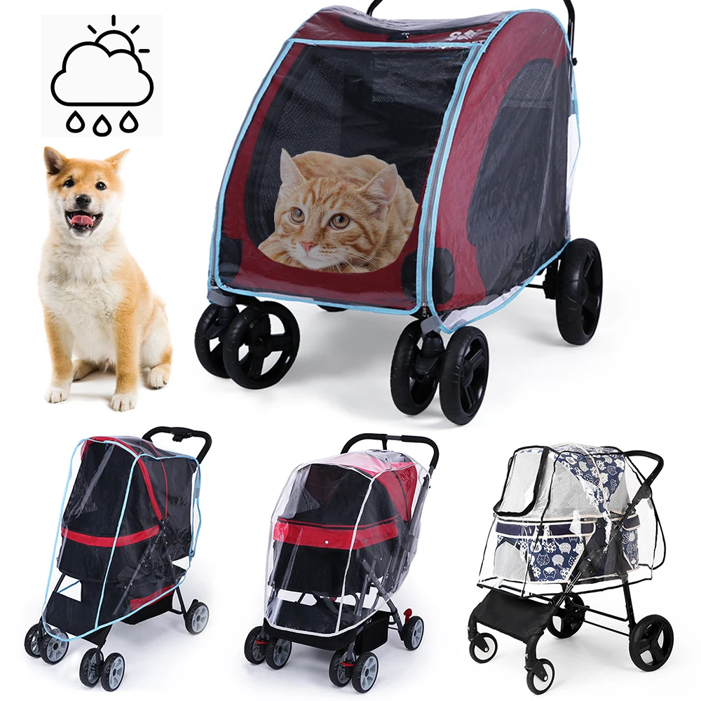 

Outdoor Pet Carrier Stroller Cover Only Cover Rainproof Dustproof Wind Cart Jogger Stroller Rain Cover For Pet Pet Supplies
