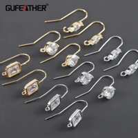 gufeather m1058jewelry accessoriespass reachnickel free18k gold rhodium platedcopperzirconshooksjewelry making10pcslot