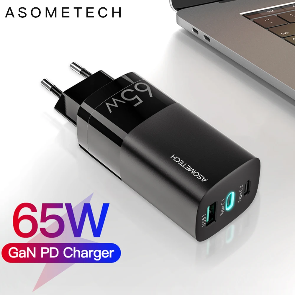 65 Вт USB C GAN зарядное устройство Quick Charge 4 0 3 QC4.0 QC PD3.0 Type быстрое для Macbook Pro iPhone 12 Samsung