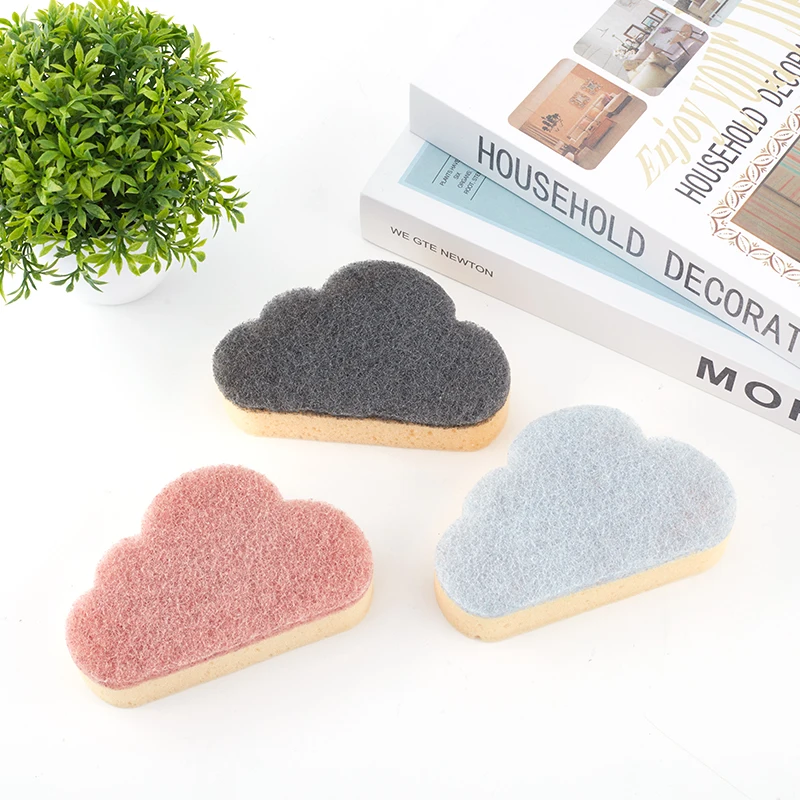 

4PCS Cloud Shape Sponge Wipe Kitchen Cleaning Dishwashing Brush Car Washing Glass Sponges Pads
