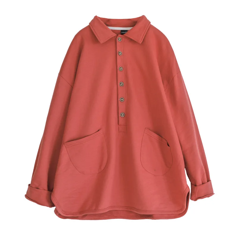 

SOUL OF TIGER 2021 European New Spring Luxury Tops Womens Vinatge Loose Solid Shirts Ladies Casual Blouses Oversized Streetwear