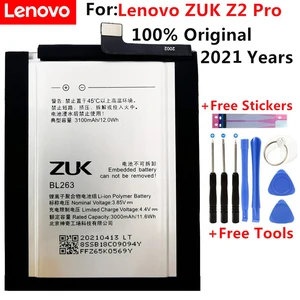 2021 new for lenovo 3100mah bl263 original battery replacement for lenovo zuk z2 pro z2pro smart mobile phone free global shipping