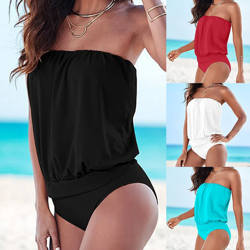 Женский купальник без бретелек пляжный для бассейна свободный женский SAL99| |