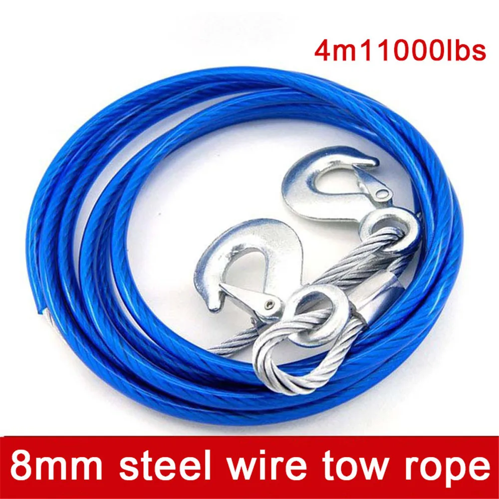 

Car Trailer Wire Rope Strong Traction Rope Pull Rope 4 M 11000lbs Trailer With Thickened Emergency Rope String For UTV Off-Road