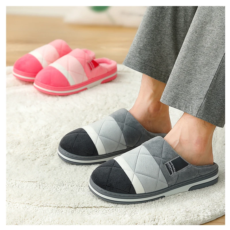 Мужские зимние домашние тапочки мягкая плюшевая домашняя обувь для пар мужская