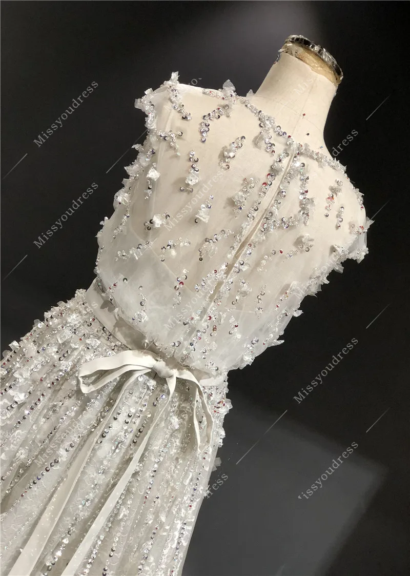 2021 вечерние платья 100% Real Picture Gray O-Neck Heavy Beadings A-line Sleeveless Short-Length Prom Party Bridal Evening Dress