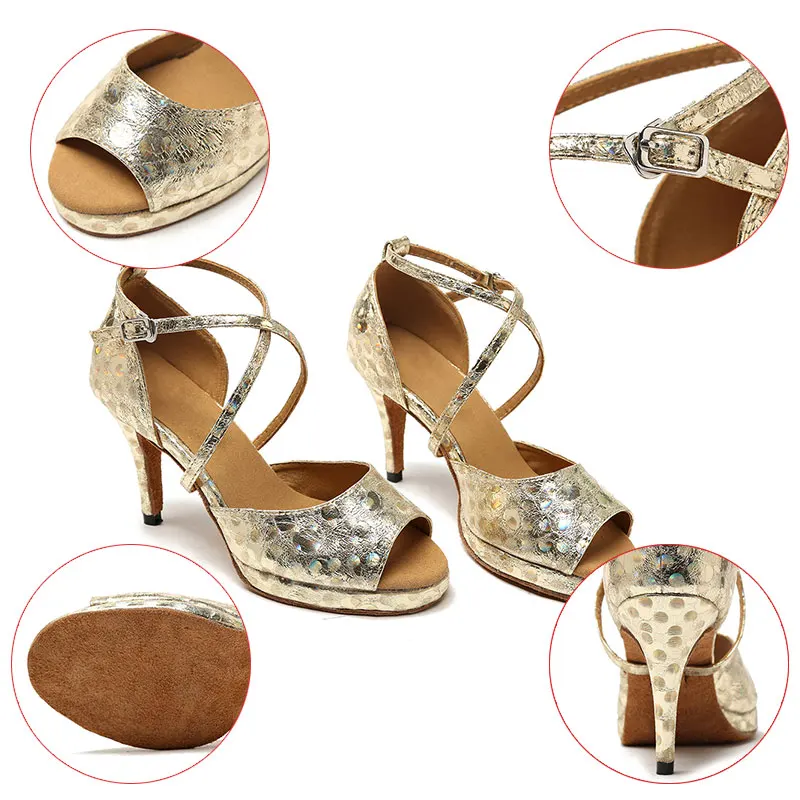Dancing  Shoes For Women Ballroom Latin Dance-Shoes Girls Modern Dance Shoes Ladies Tango Dancing Shoes Heeled Salsa Sandals