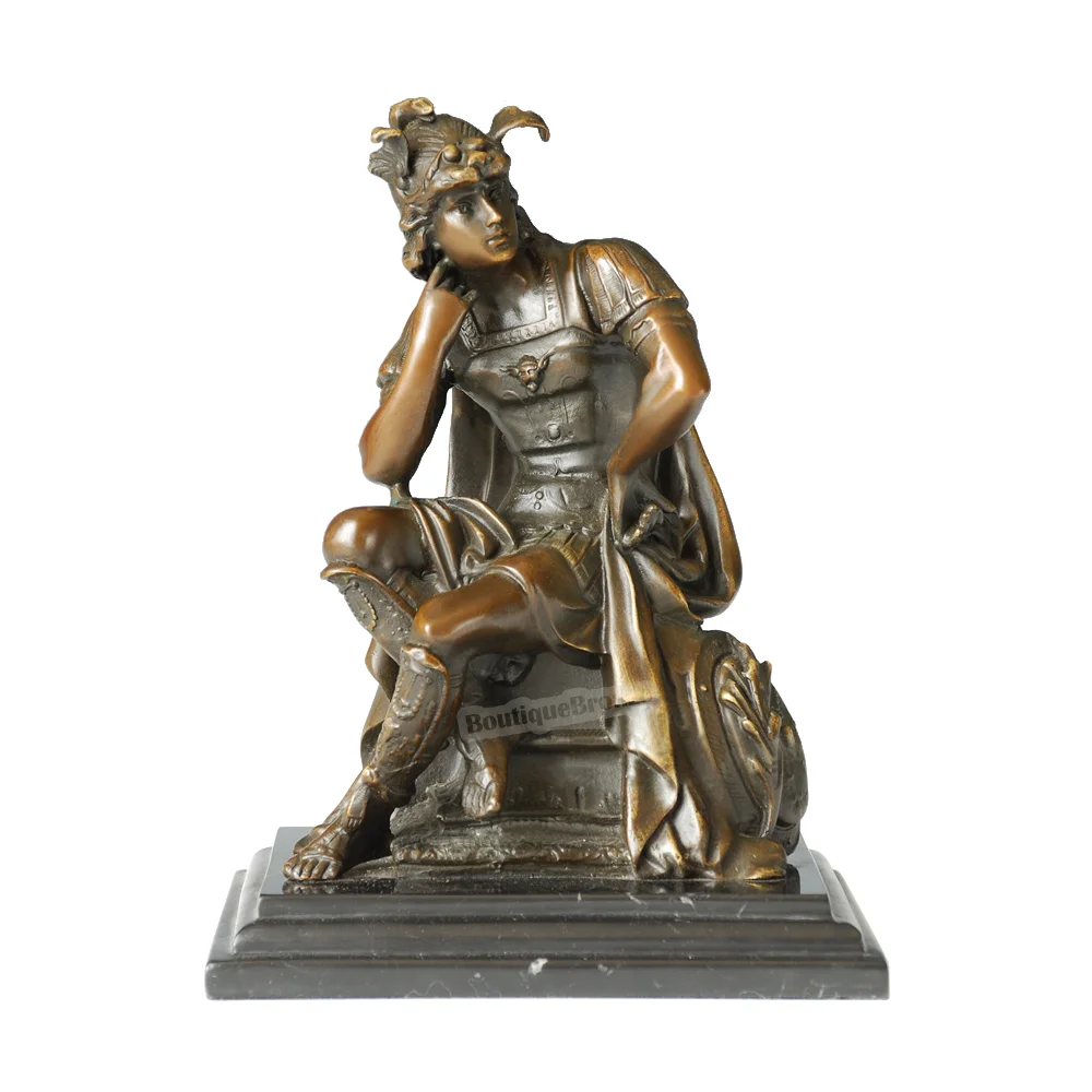 

Thinking Warrior Bronze Statue Sculpture Classical General Figurine Art Gorgeous Office Decoration Business Gifts