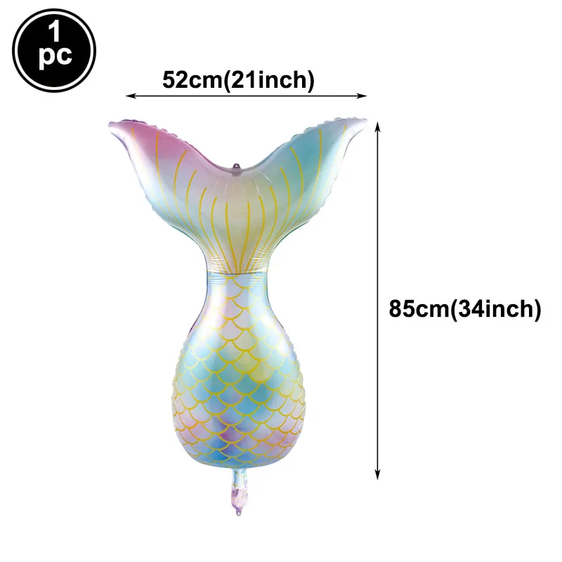 

8pcs/lot Mermaid Party Balloons 40inch Gradie Number Foil Balloon Kids Birthday Party Decoration Baby Shower Decor Helium Globos