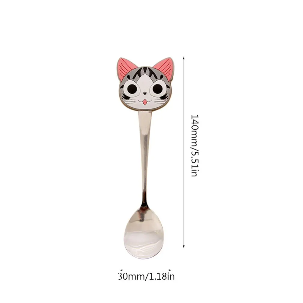 

High Quality Cartoon Stainless Steel Spoon Cute Silicone Handle Spoon Child Spoon Stylish Coffee Mixer Spoon