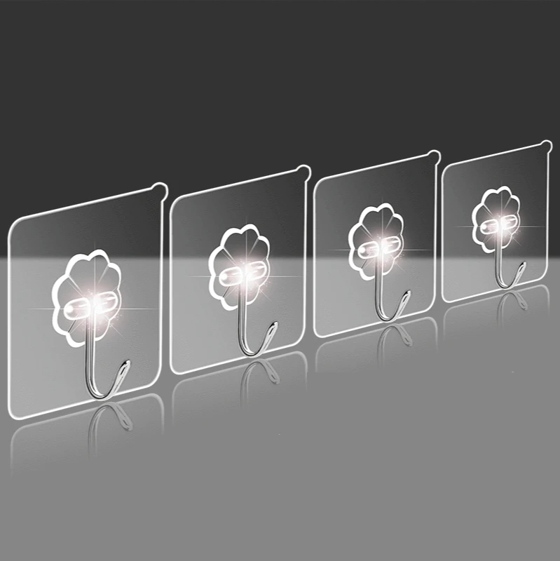 

5Pcs Transparent Strong Self Adhesive Door Hooks Suction Heavy Load Rack Cup Sucker for Kitchen Bathroom Wall Hangers