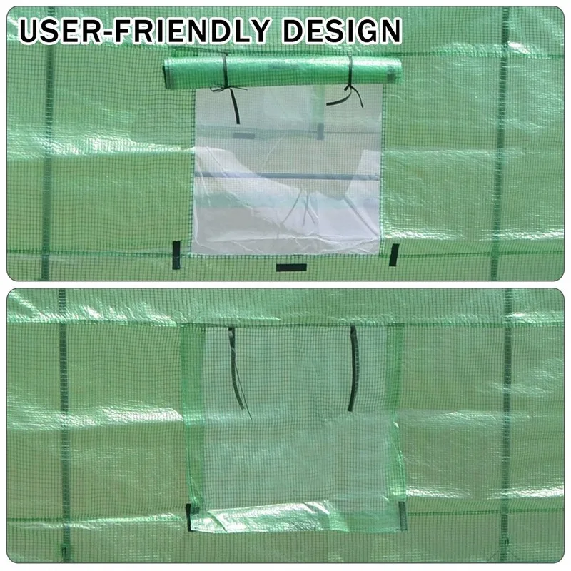 AULAYSED горячий зеленый дом 12'X7'X7' большой прогулки на открытом воздухе Садоводство прочный теплица железный Стенд Крышка