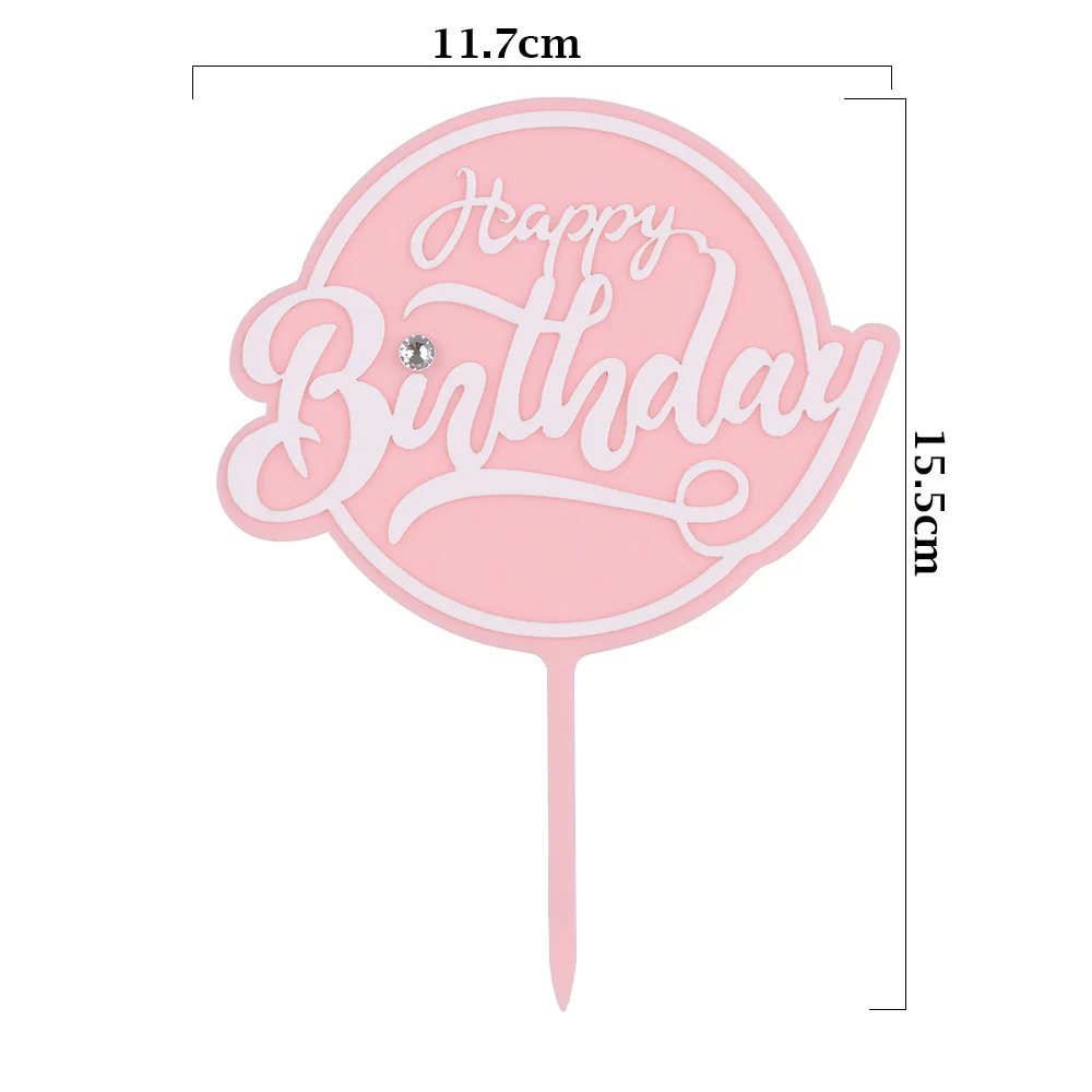 Новинка с днем рождения золотой розовый акриловый Топпер для торта свадебные