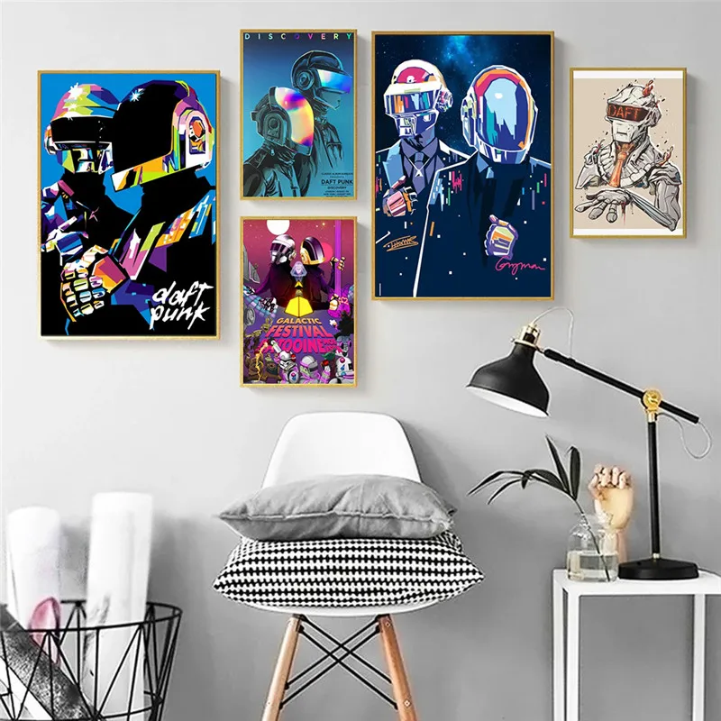 

Designs Daft Punk Canvas Prints Poster Alternative Abstract Art Painting Decorative Paintings for Cafes and Bars
