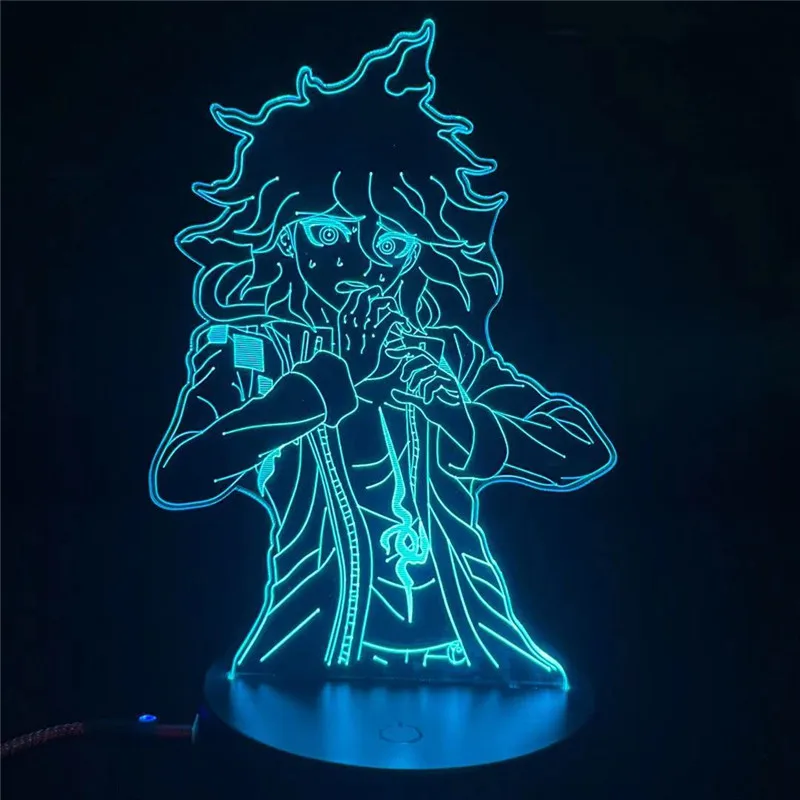 

Led Anime Figurien Lamp Danganronpa V3 Nagito Komaeda Night Lights Gifts For Him RGB Lava Lamp Bedroom Bedside Table Decor Light