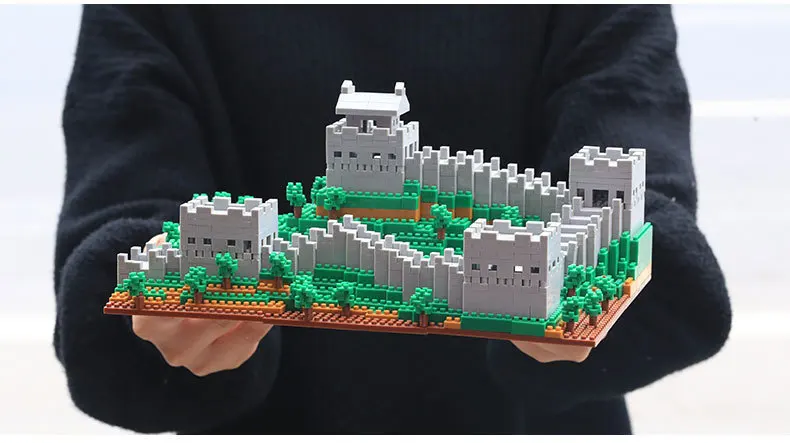 Всемирно известная историческая архитектура микро алмаз блок Китай great wall building