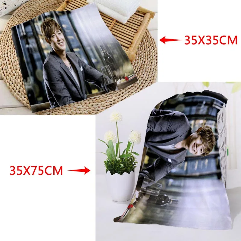 Полотенца 35x35 см 35x75 под заказ квадратные полотенца с принтом KPOP Kim Hyun Joong