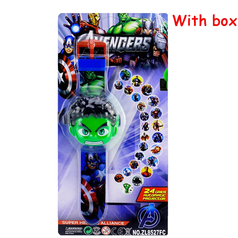 Hulk tx boxed Мстители 3D проекционные часы игрушки для детей мультфильм шаблон капитан Железный человек Халк ребенок мальчик девочка Фигурки игрушки рождественские подарки - Цвет: Hulk tx boxed