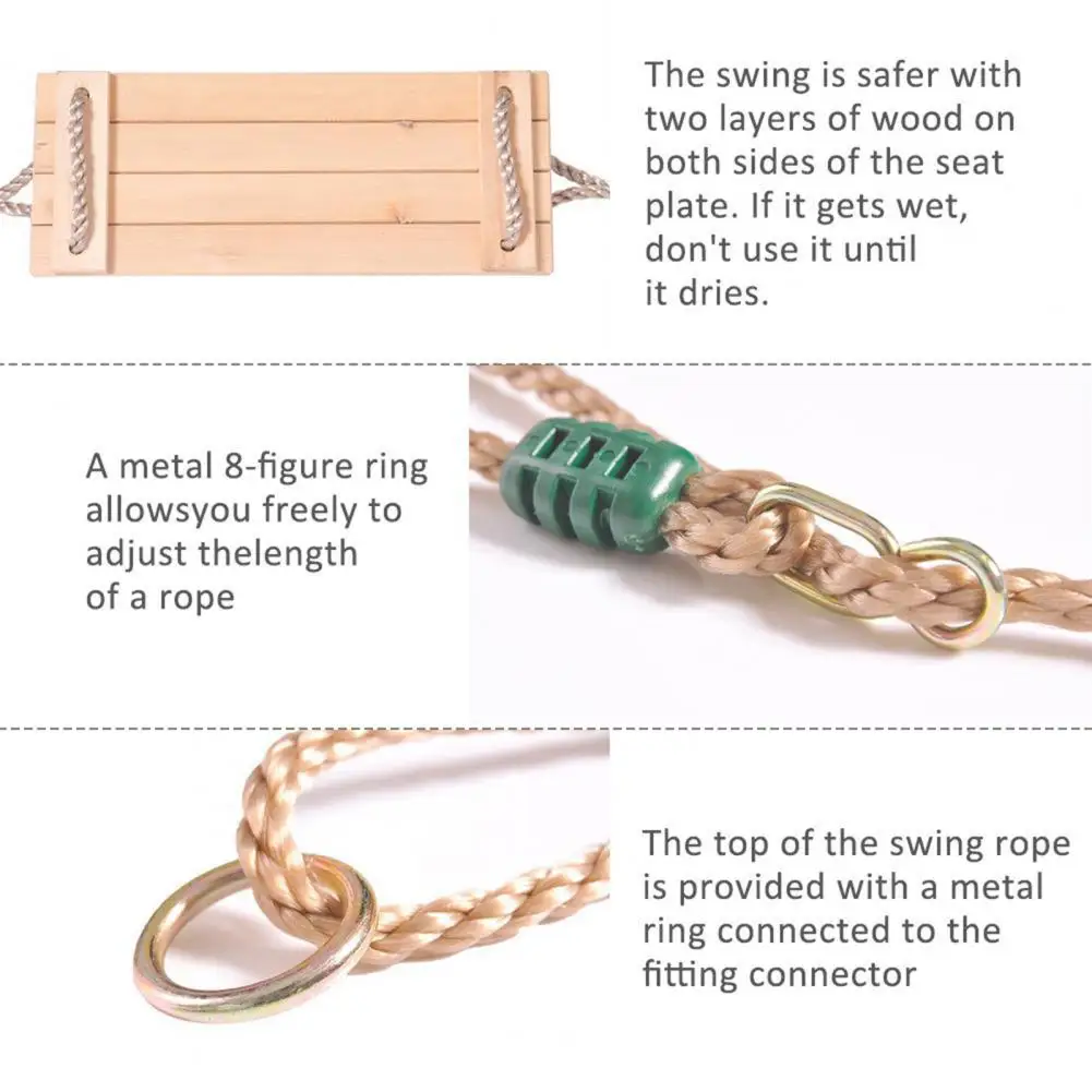 

80%HOTPastoral Four-Board Wooden Hanging Swing for Outdoor
