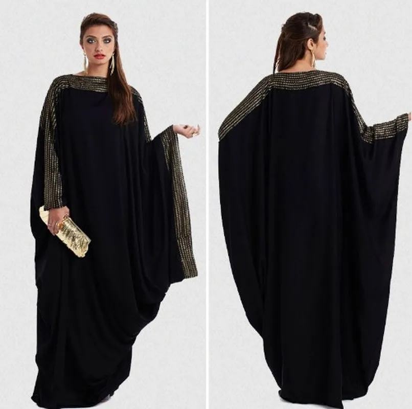 

Muslim Moroccan Kaftan Abaya Hijab Dress Women Batwing Sleeve Ramadan Islamic Clohing Djellaba Jilbab Loose Robe Musulman Ropa