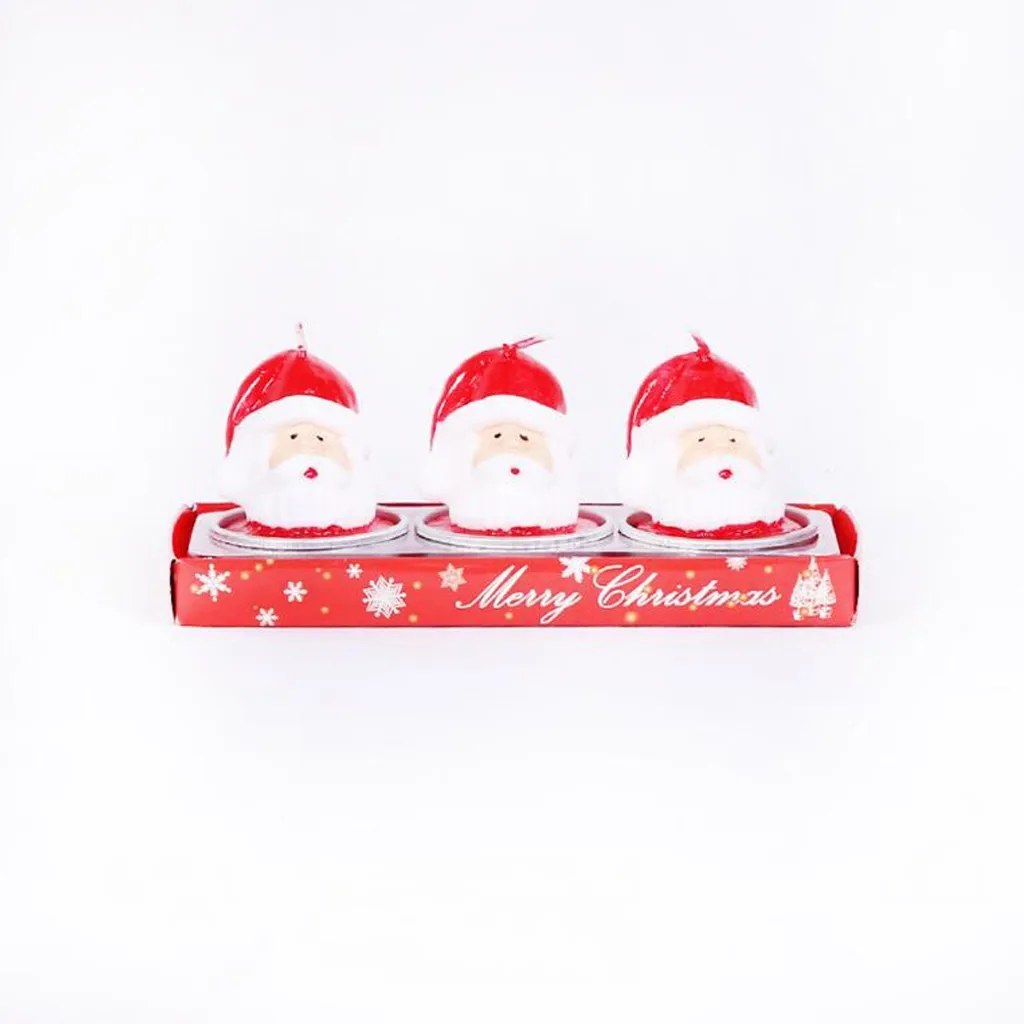 F Christmas Cartoon Candles Cute Xmas Tree Santa Snowman House Shaped Party Birthday Cake Candles Adornos Navidad Christmas Candle - Цвет: F