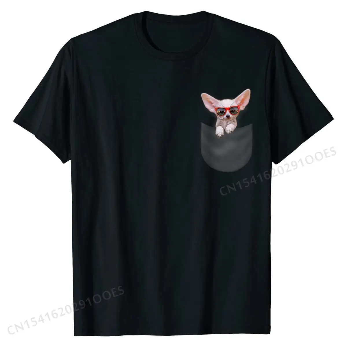 Cep Fennec tilki köpek yavrusu kırmızı Retro Sunglass T Shirt gömlek başında gömlek şirket pamuk Camisa genç baskılı