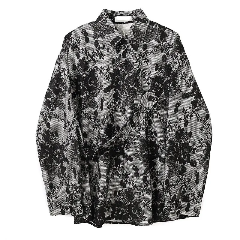 

XITAO Patchwork Embroidery Floral Shirt Women Vintage Fashion New Style Turn Down Collar Long Sleeve Loose Personality ZY4526