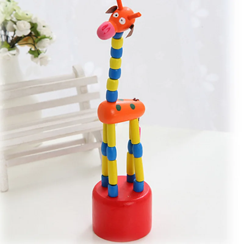 Детский деревянный игрушечный жираф детские деревянные кубики игрушки качалки