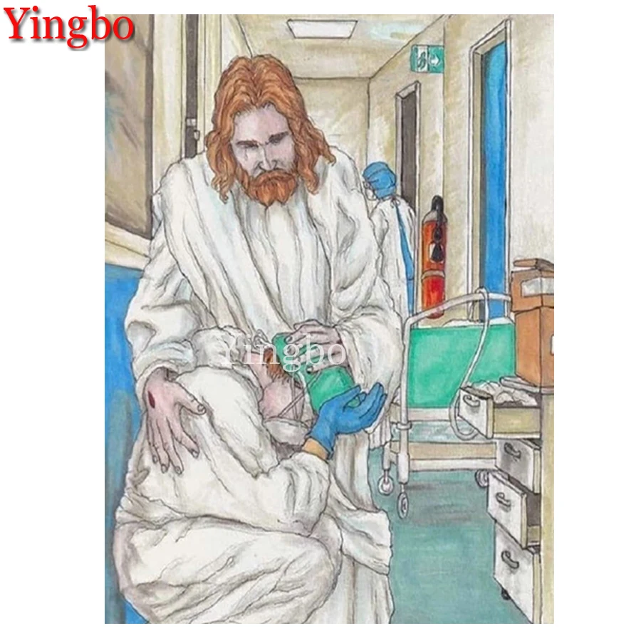 5D полноразмерная Алмазная картина сделай сам с доктором и Иисусом хобби ремесла