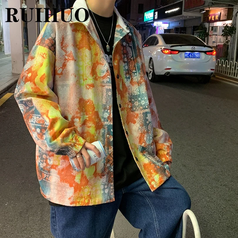 RUIHUO Print College Jacket Men Coat Korean Style Varsity Jacket For Men Style Streetwear 5XL 2021 Autumn New Arrivals